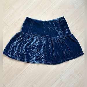 Free People Blue Velvet Skirt